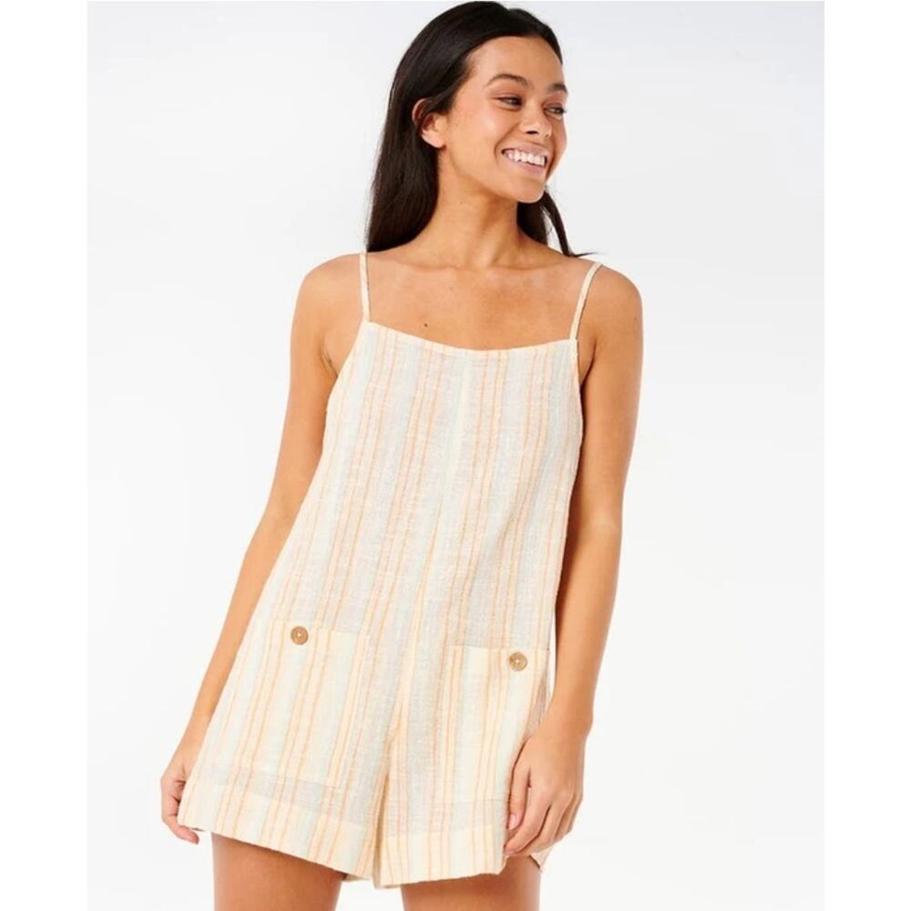 Rip Curl Classic Surf Stripe Romper-Multicolor Size S Summer Beach Travel